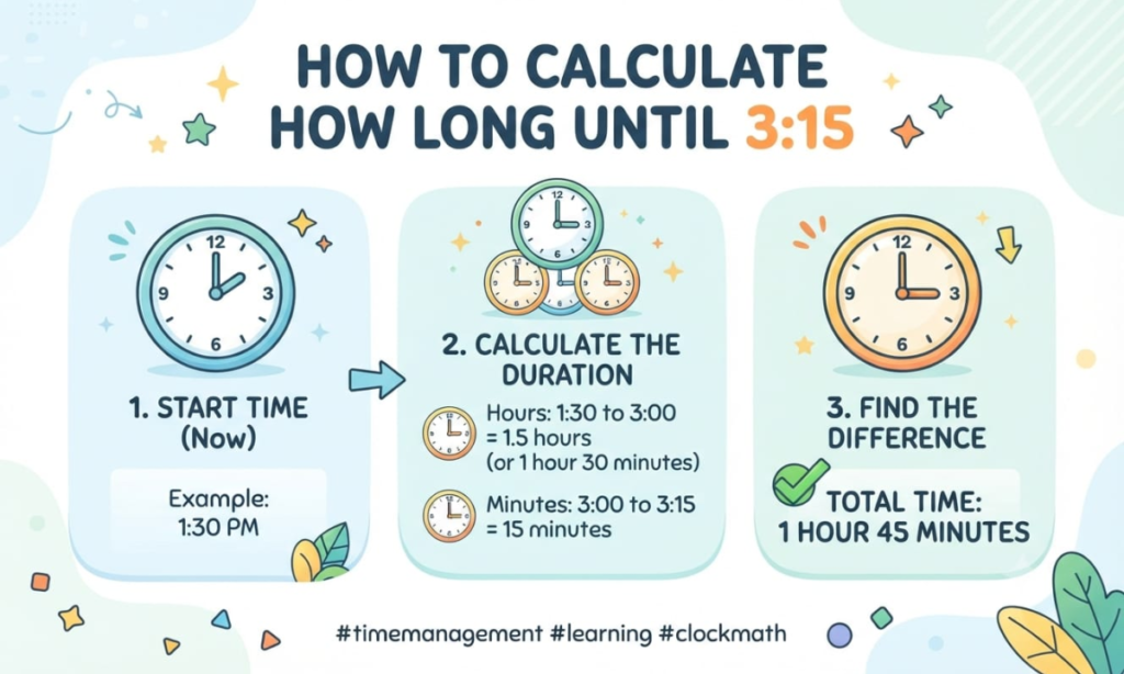 How to Calculate How Long Until 3:15