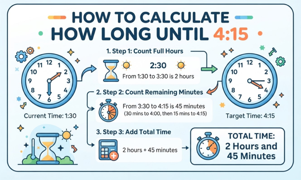 How to Calculate How Long Until 4:15