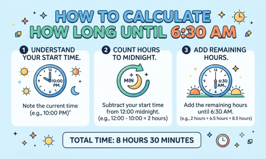 How to Calculate How Long Until 6:30 AM