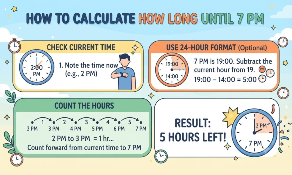 How to Calculate How Long Until 7 PM