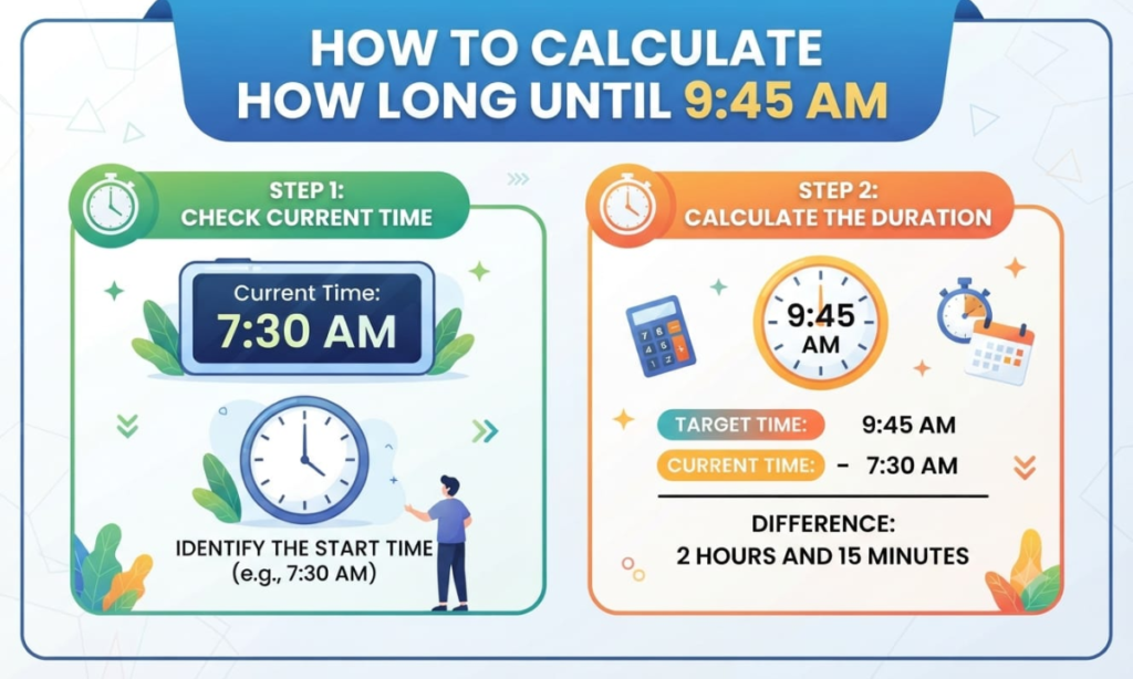 How to Calculate How Long Until 9:45 AM