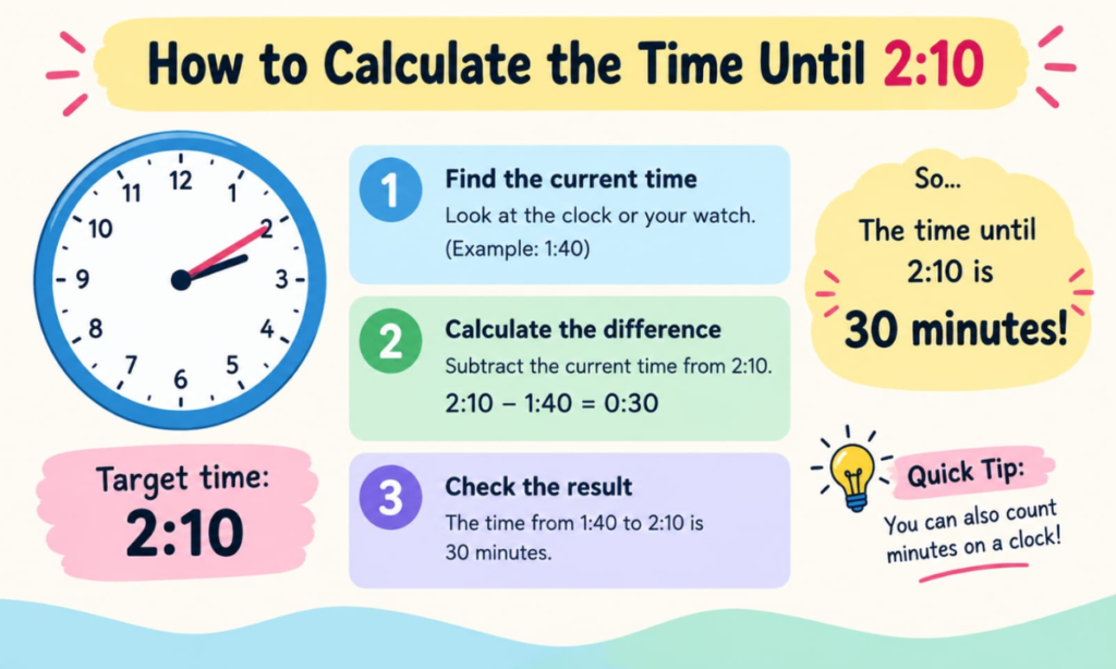 How to Calculate the Time Until 2:10