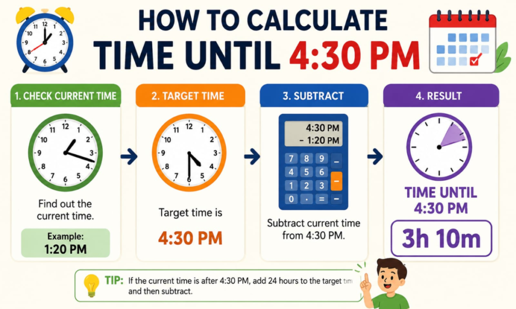 How to Calculate the Time Until 4:30 PM