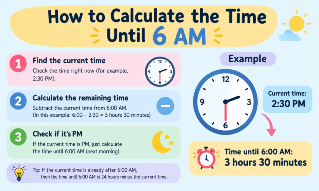 How to Calculate the Time Until 6 AM