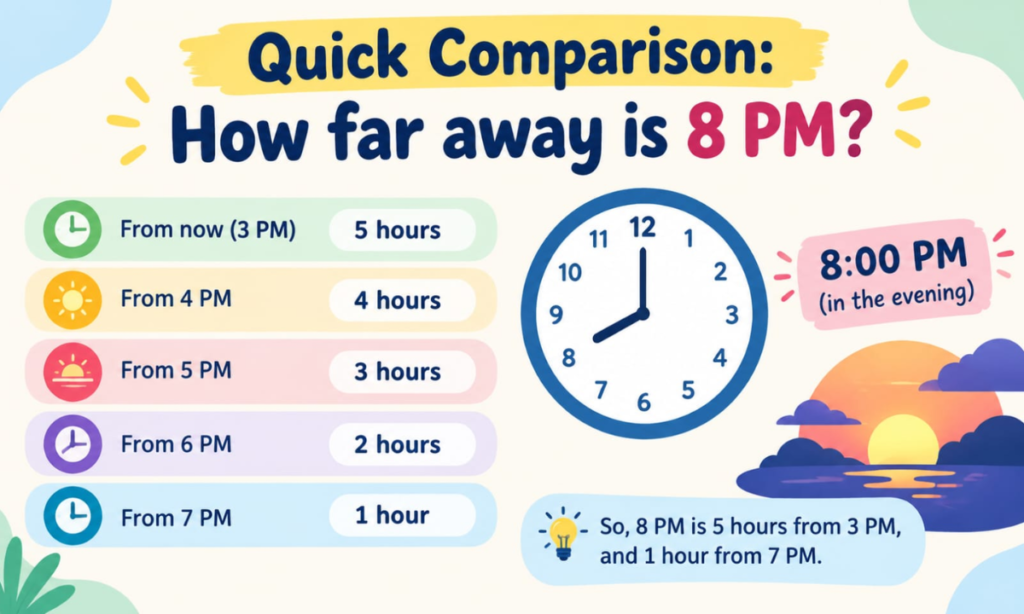 Quick Comparison: How Far Away Is 8 PM?