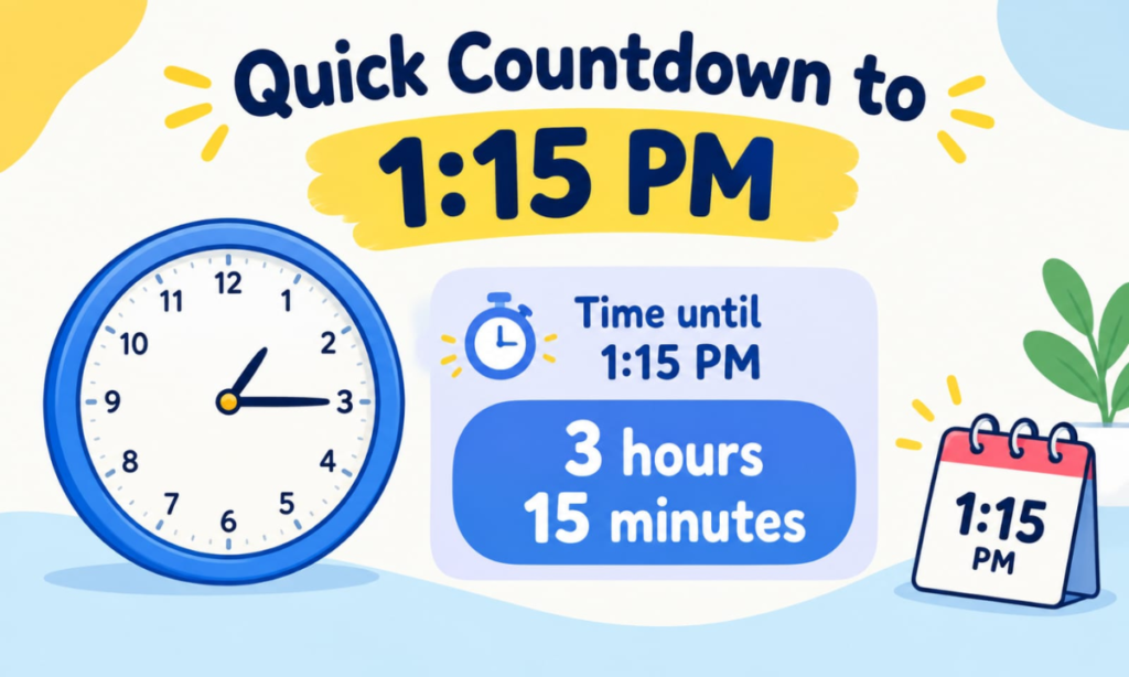 Quick Countdown to 1:15 PM