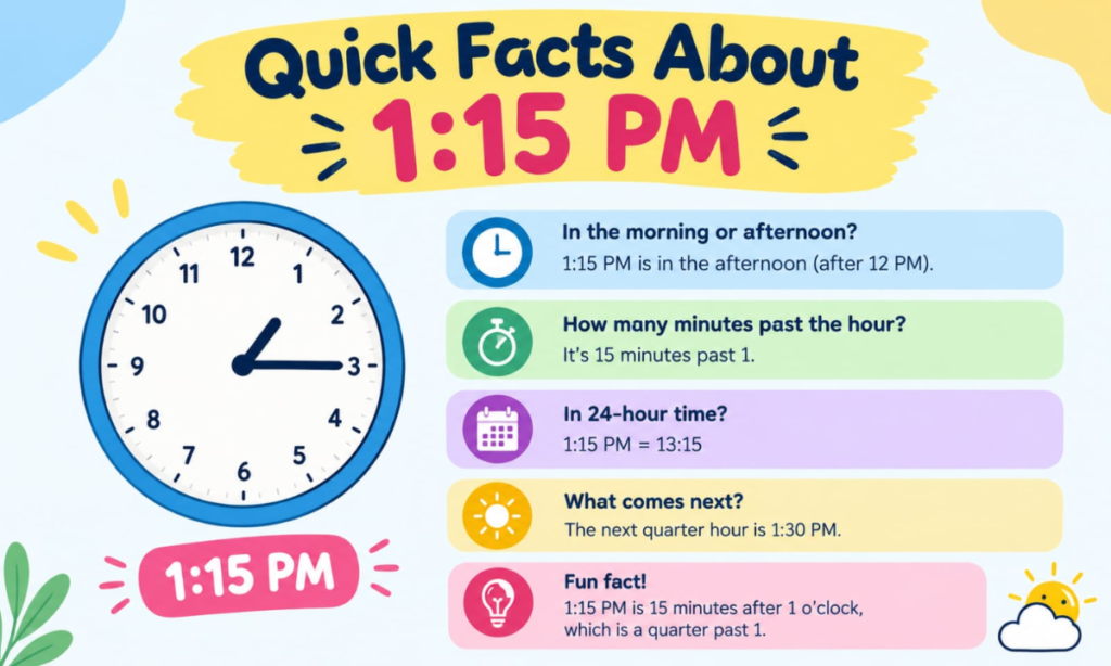 Quick Facts About 1:15 PM