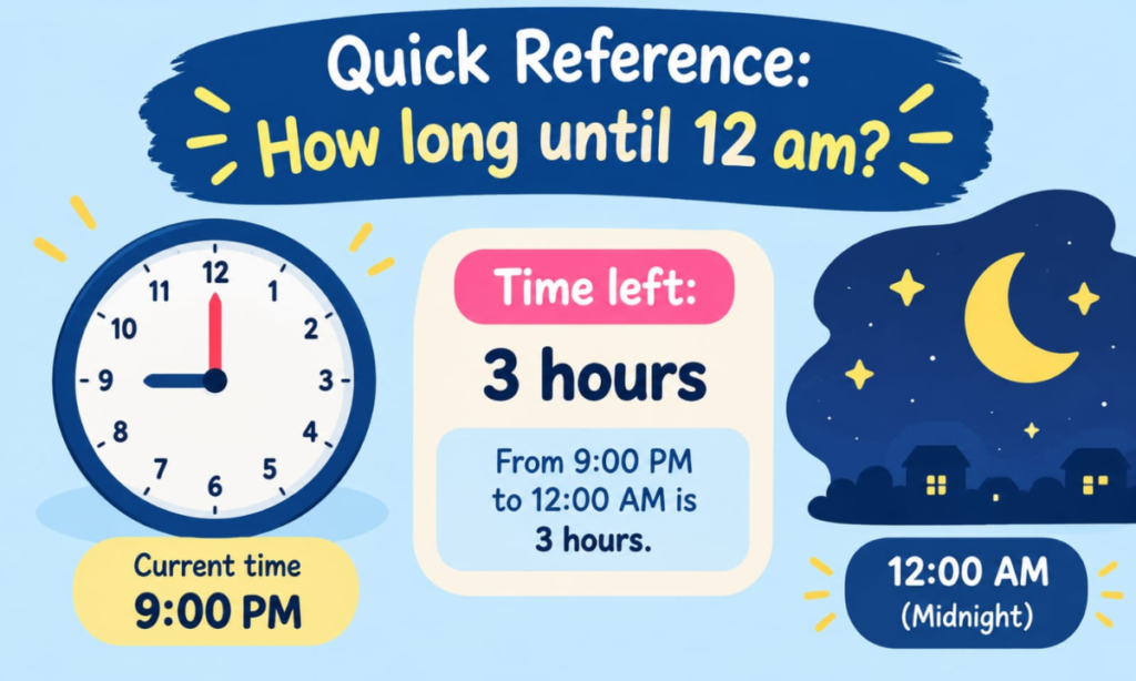 Quick Reference: How Long Until 12 AM?