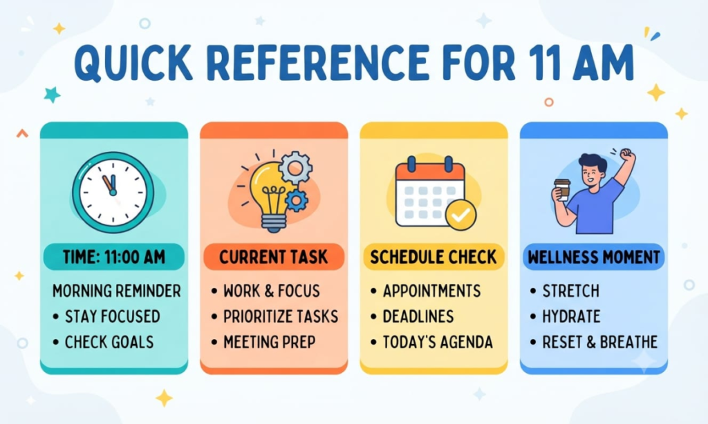 Quick Reference for 11 AM