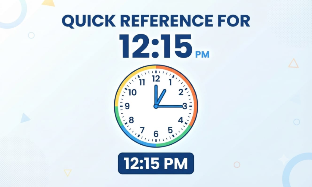 Quick Reference for 12:15