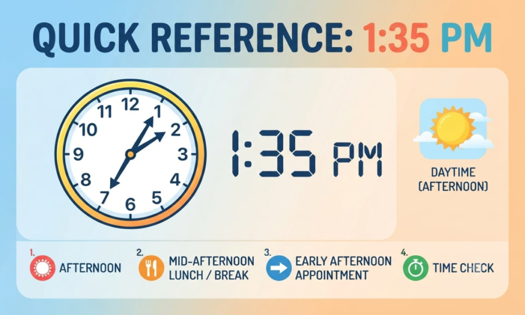 Quick Reference for 1:35 PM Today