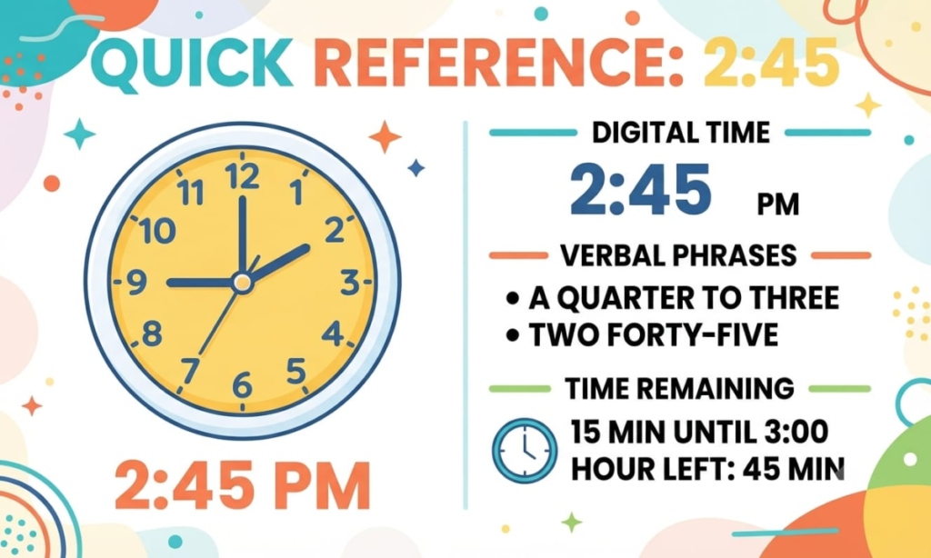Quick Reference for 2:45