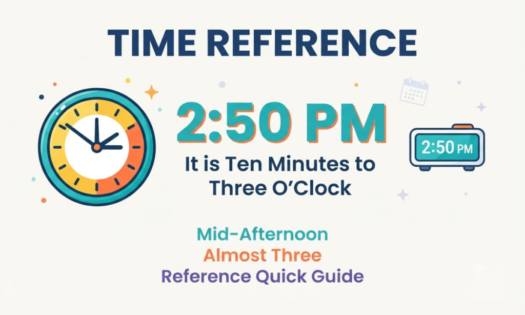 Quick Reference for 2:50 PM