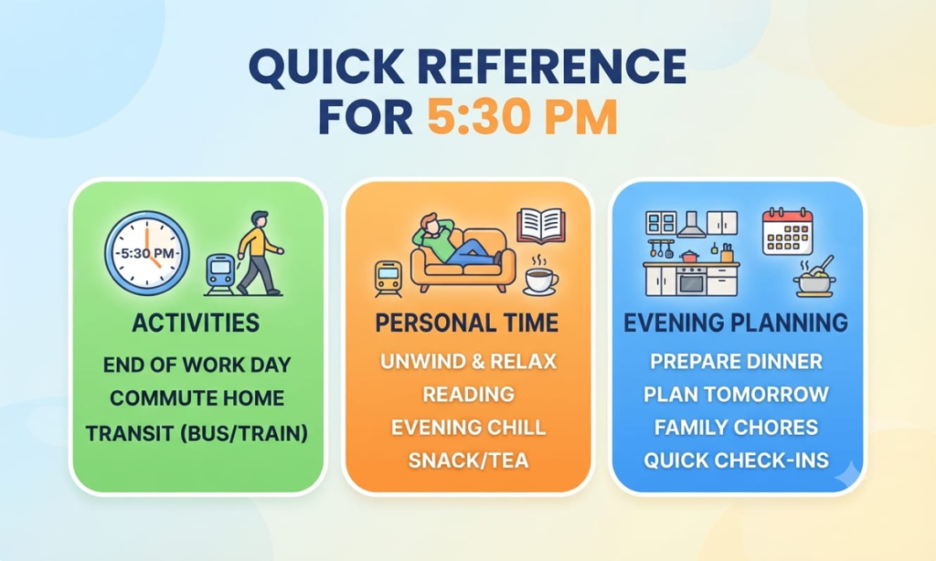 Quick Reference for 5:30 PM