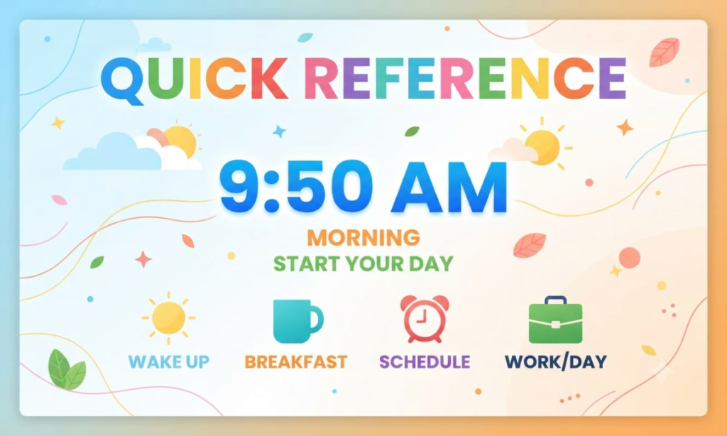 Quick Reference for 9:50 AM