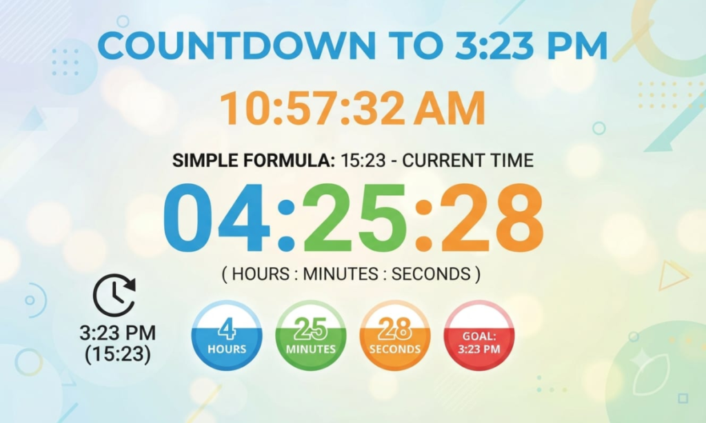 Simple Formula for 3:23 PM Countdown