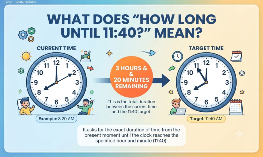 What Does “How Long Until 11:40?” Mean?