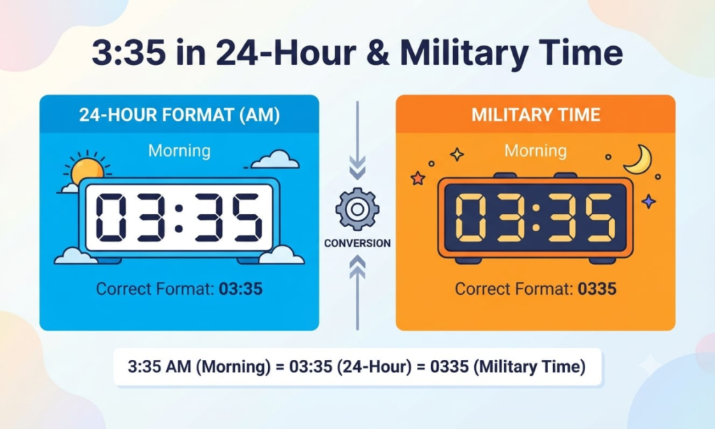 What Is 3:35 in 24-Hour and Military Time?