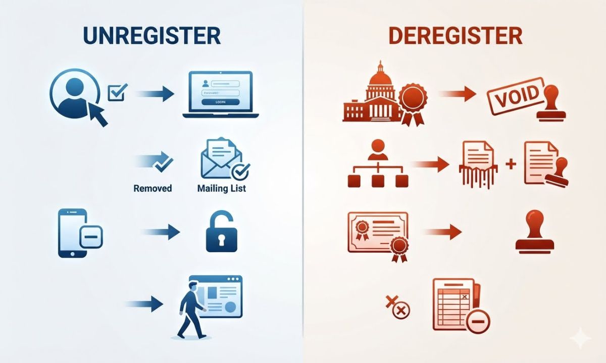 Difference Between Unregister and Deregister Explained 2026