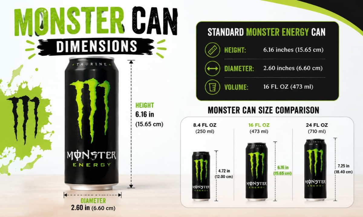 Monster Can Dimensions: Standard Sizes, Measurements & Variants