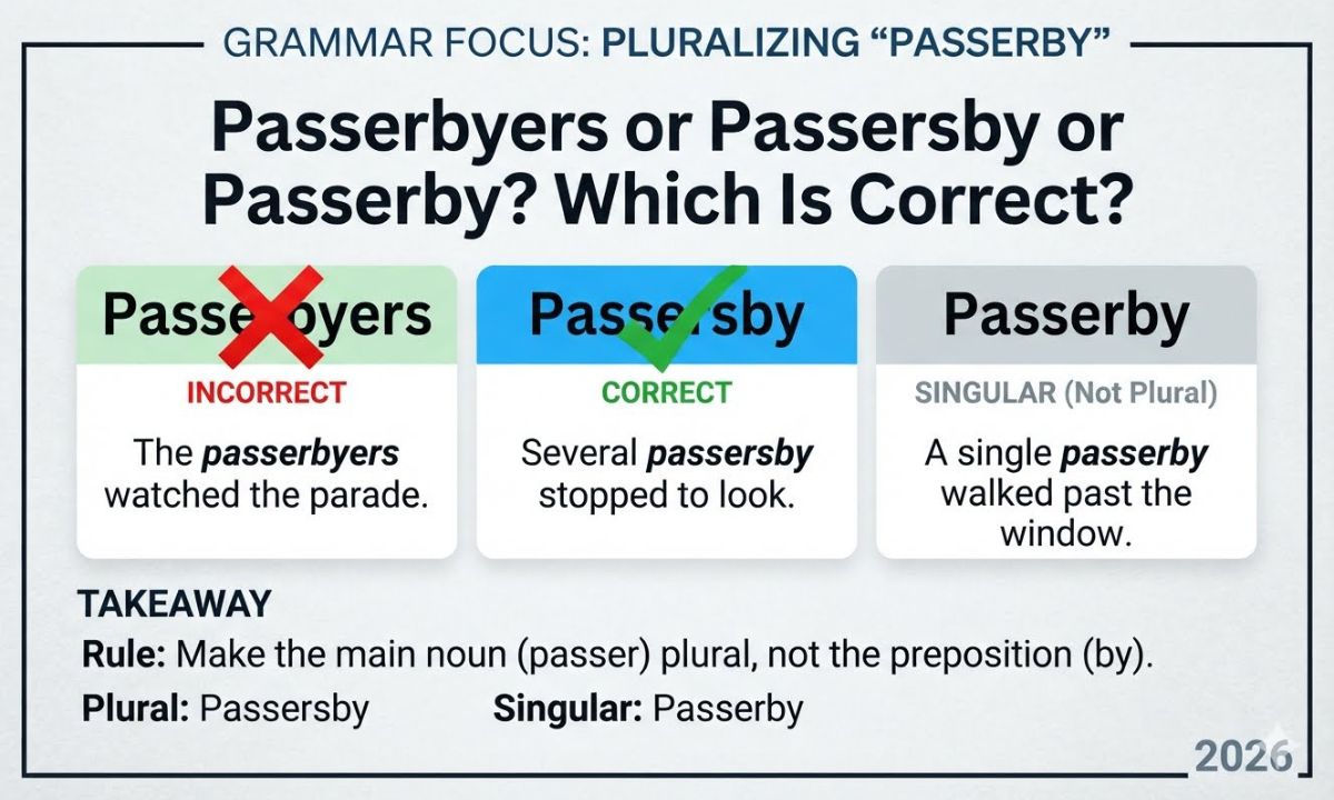 Passerbyers or Passersby or Passerby Which Is Correct? 2026