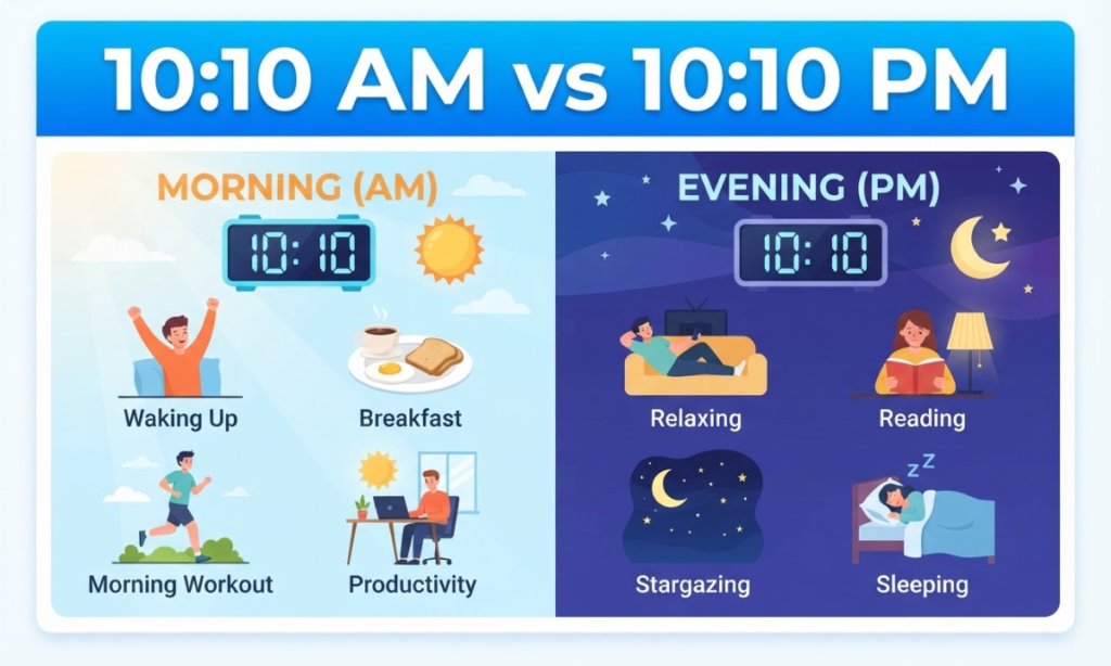 10:10 AM vs. 10:10 PM
