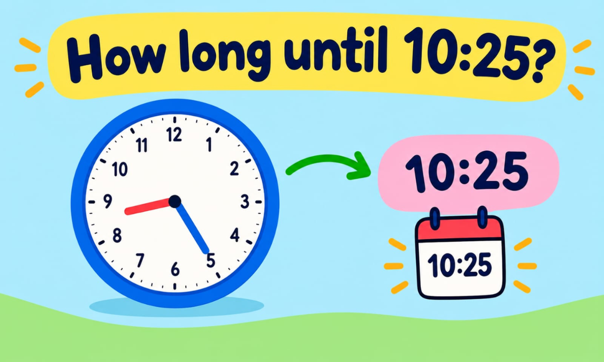 How Long Until 10:25? Countdown to 10:25 AM & PM