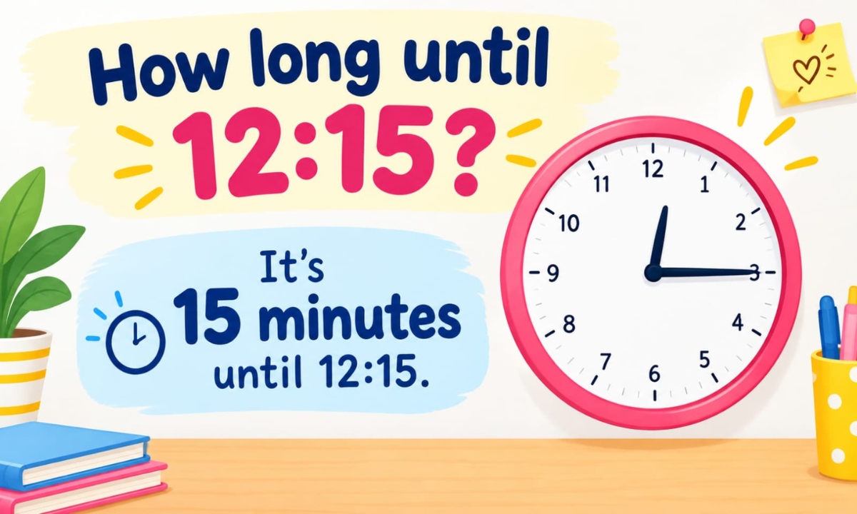 How Long Until 12:15? Countdown to 12:15 AM or PM