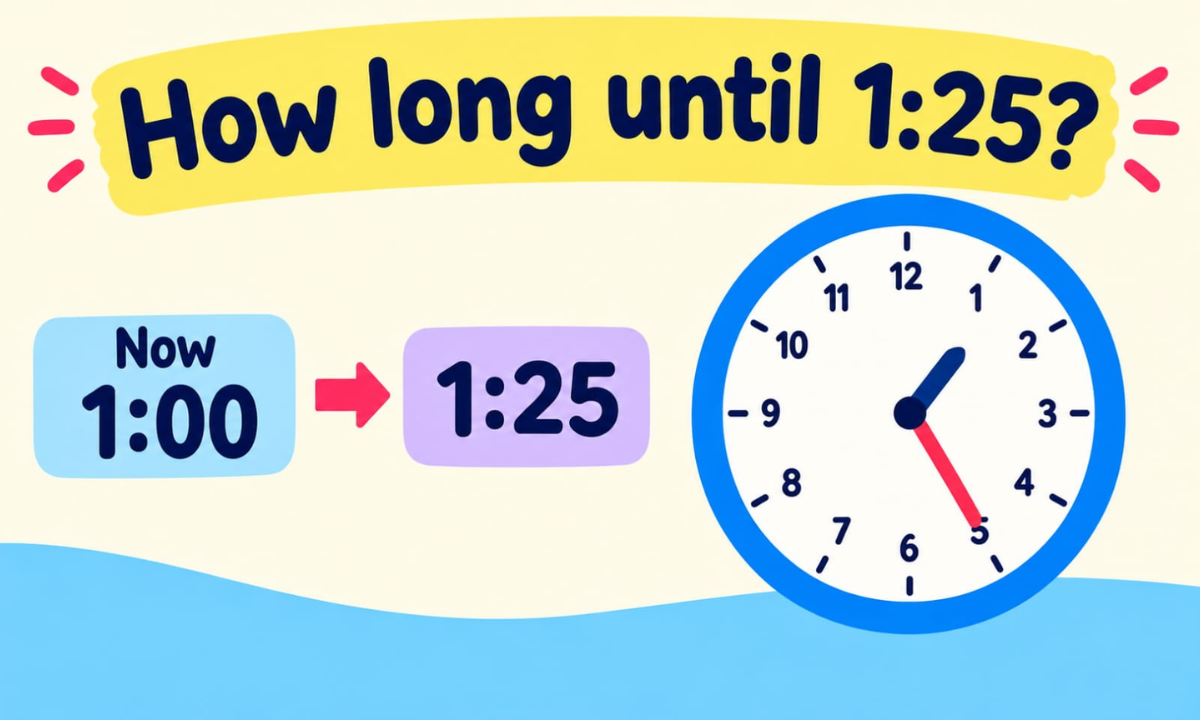 How Long Until 1:25? Countdown to 1:25 PM & AM