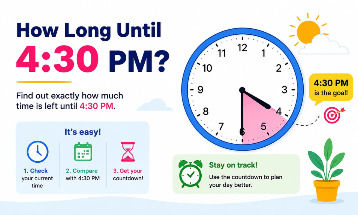 How Long Until 4:30 PM? Simple Time Guide, Examples & Calculator