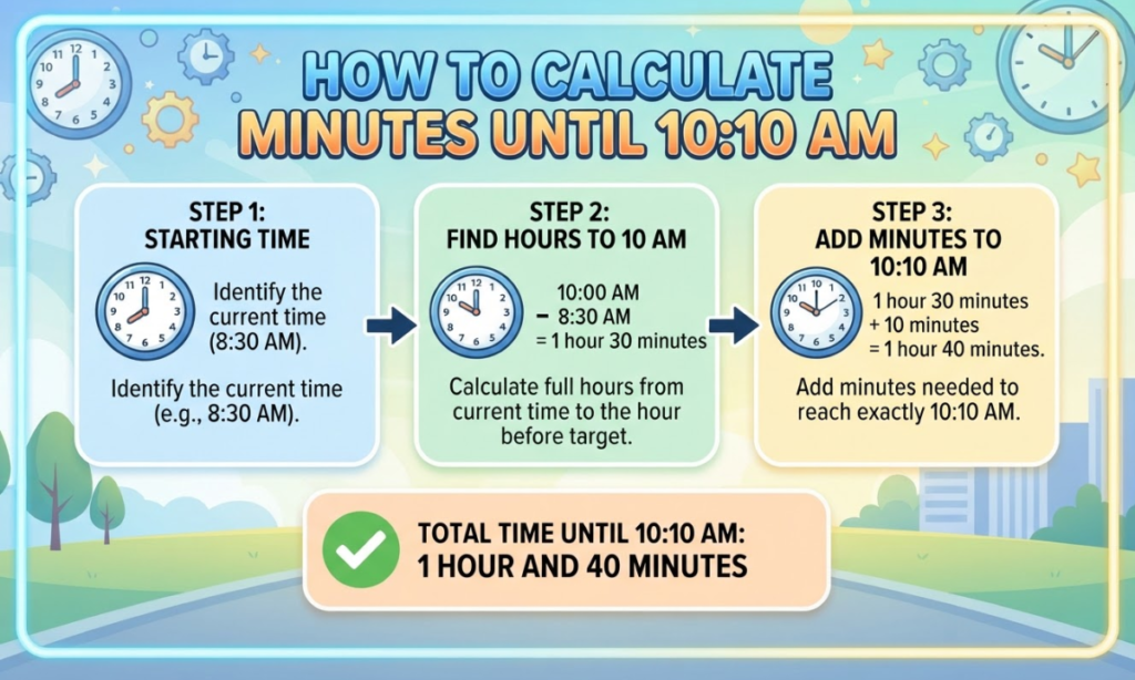 How to Calculate Minutes Until 10:10 AM